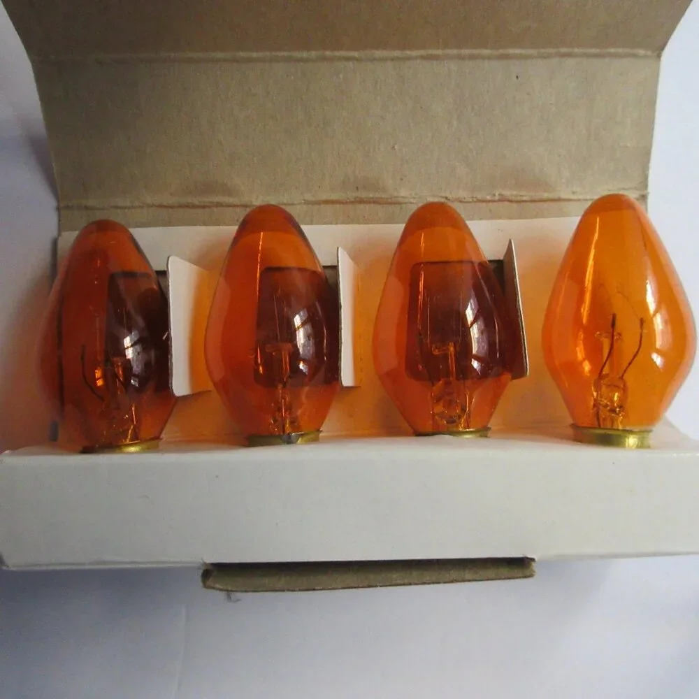 22 Liberty Bell Christmas Vtg 120V Bulbs C 7 1/2 Candelabra/Cool Burning Working